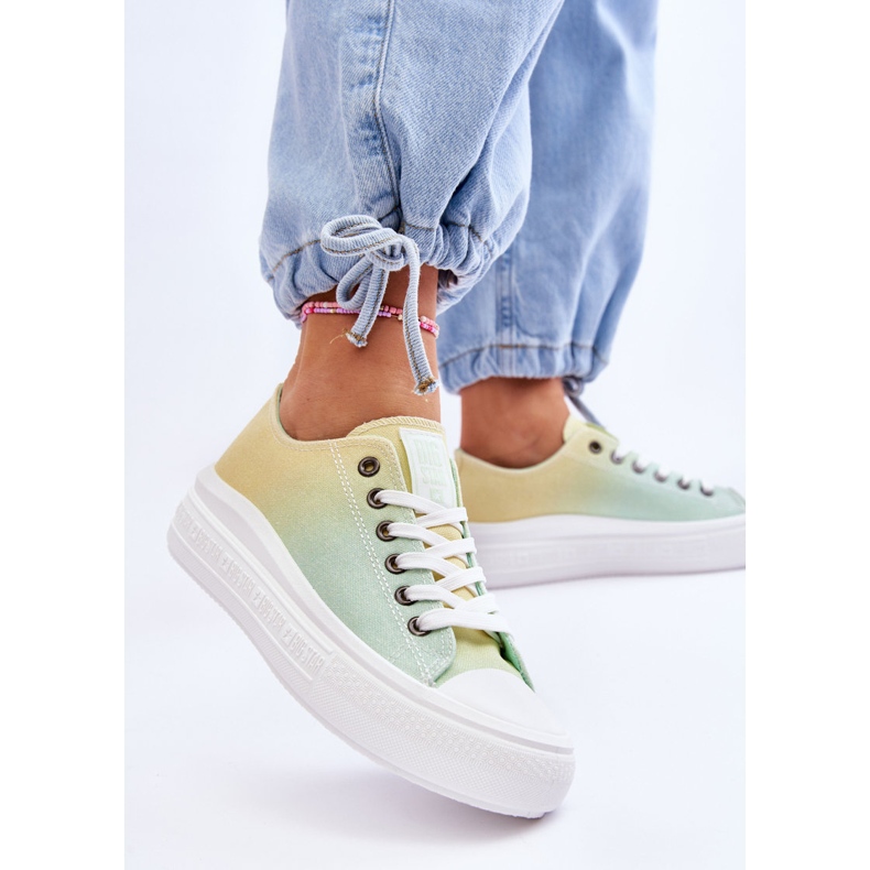 Sneakers Low Platform Big Star LL274A186 Giallo-Verde 2