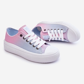 Scarpe da ginnastica basse con plateau Big Star LL274A187 rosa e blu 1