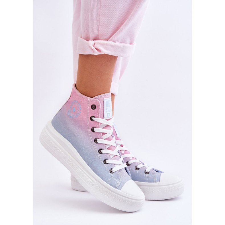 Sneakers Alte Con Plateau Big Star LL274A191 Rosa-Blu 1