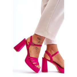 FB2 Sandali con plateau in camoscio da donna Fucsia Verda rosa 3