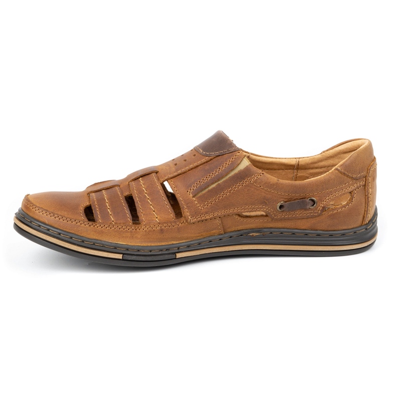 Polbut Scarpe da uomo traforate 06 per cammello estivo arancia 2