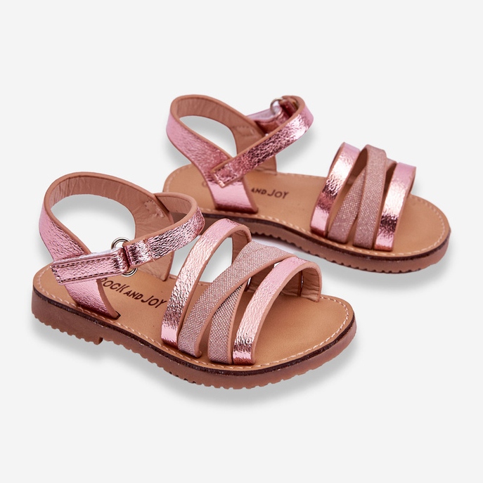 Sandali da bambino con strisce rosa Isla 2