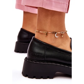 Mocassini da donna Big Star Leather Shoes LL274458 Nero 3