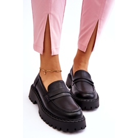 Mocassini da donna Big Star Leather Shoes LL274458 Nero 2