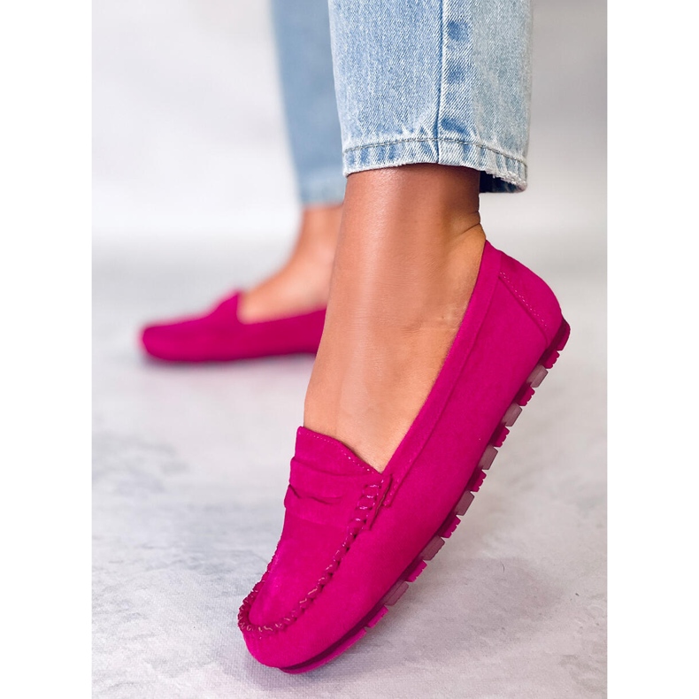 Mocassini da donna Anaya in camoscio fucsia rosa 1