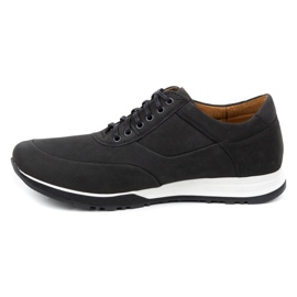 Olivier Scarpe casual da uomo in pelle 902KNT nabuk nero 1