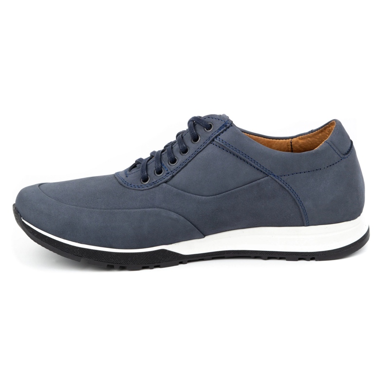 Olivier Scarpe casual da uomo in pelle nabuk blu navy 902KNT 1