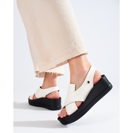Sandali con zeppa Shelovet da donna bianchi bianco 1