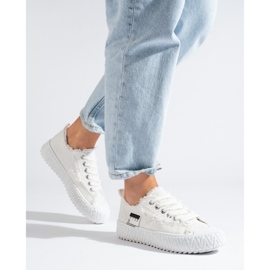 Sneakers Shelovet bianche con plateau bianca 1