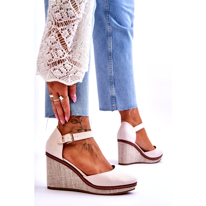 PS1 Sandali Con Zeppa Classici Da Donna Beige Malani 4