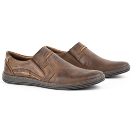 Olivier Mocassini da uomo realizzati in pelle 520MP, colore testa di moro marrone 1