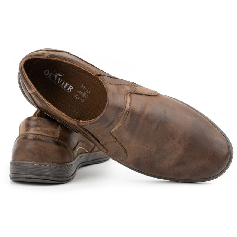 Olivier Mocassini da uomo realizzati in pelle 520MP, colore testa di moro marrone 2