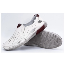 Olivier Mocassini da uomo in pelle traforata 937MP, colore bianco bianca 3