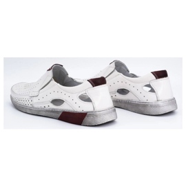 Olivier Mocassini da uomo in pelle traforata 937MP, colore bianco 5