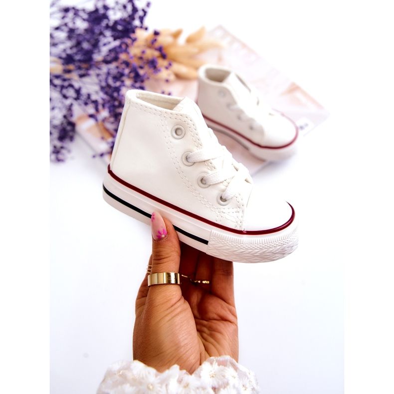 Sneaker bianche alte per bambini bianco 1