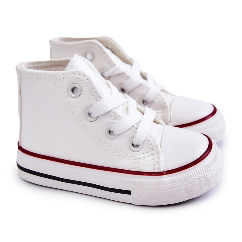 Sneaker bianche alte per bambini bianco 4
