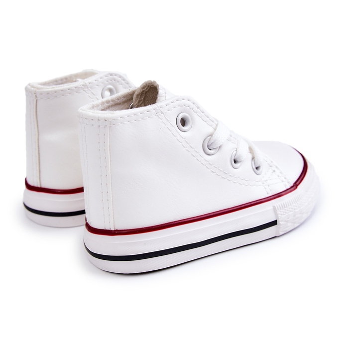 Sneaker bianche alte per bambini bianco 3
