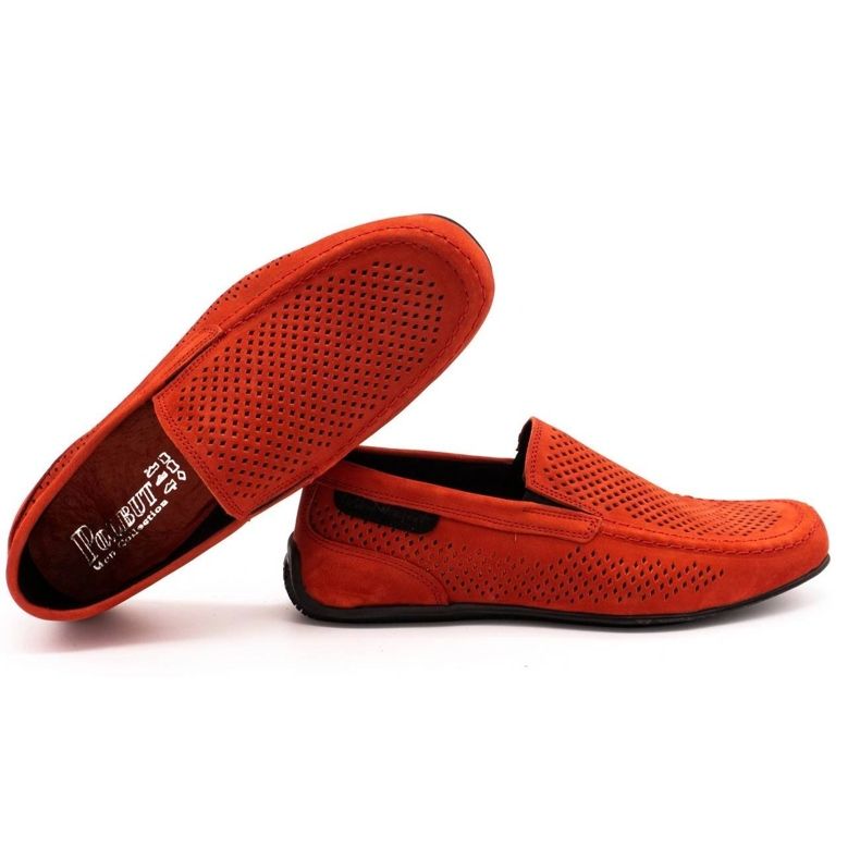 Polbut Mocassini uomo in pelle 2105P rosso 2