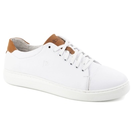 Polbut Scarpe da uomo in pelle 2109 bianche bianca 1