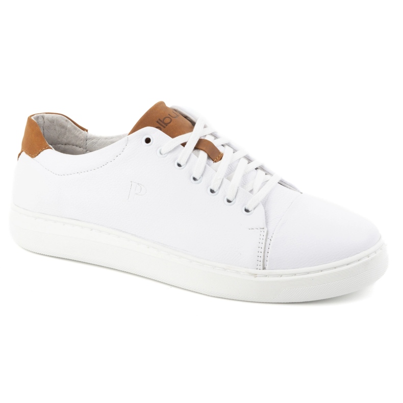 Polbut Scarpe da uomo in pelle 2109 bianche bianca 1