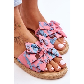 FK1 Scivoli da donna con fiocco in tessuto Fiore rosa 2
