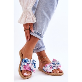 FK1 Ciabatte Da Donna Con Fiocco In Tessuto Fiore Bianco 1