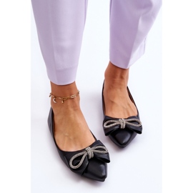 WS1 Eleganti Ballerine Con Fiocco E Gioielli Black One Time nero 2