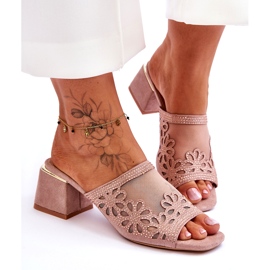 S.Barski Tacchi da donna con mesh e zirconi S. Barski KV-612-1 beige 2