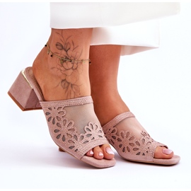 S.Barski Tacchi da donna con mesh e zirconi S. Barski KV-612-1 beige 6