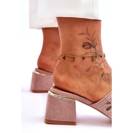 S.Barski Tacchi da donna con mesh e zirconi S. Barski KV-612-1 beige 3
