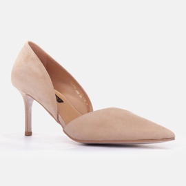 Marco Shoes Sottili tacchi a spillo in pelle scamosciata naturale beige 1