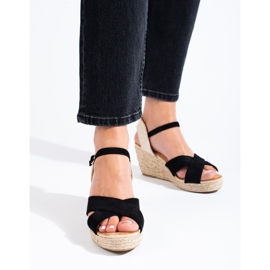Sandali espadrillas con zeppa Shelovet neri da donna nero 2