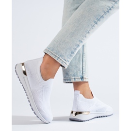 Sneaker slip-on con zeppa Shelovet bianche bianco 2