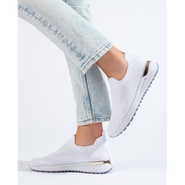 Sneaker slip-on con zeppa Shelovet bianche bianco 1
