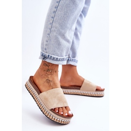 WR1 Pantofole da donna in camoscio liscio Beige Hayen 2